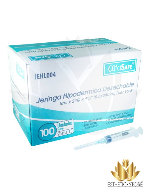 Jeringa 3 Partes 5ml Caja100 Unidades - AlfaSafe